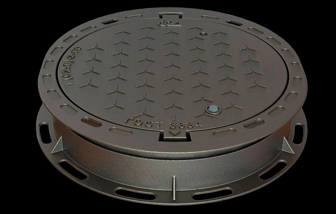 Люк плавающий ВЧШГ с ремонтной вставкой тип Т "С-250" (К) 2.9-60 h-170 мм ГОСТ 3634-2019 (ОУЭ-600-СМ/170)