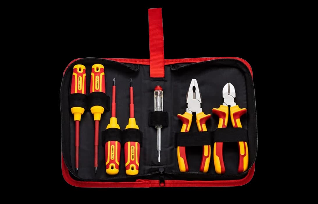 12-4691-3 Набор диэлектрического инструмента RI-01, тканевый пенал, 7 предметов, до 1000В