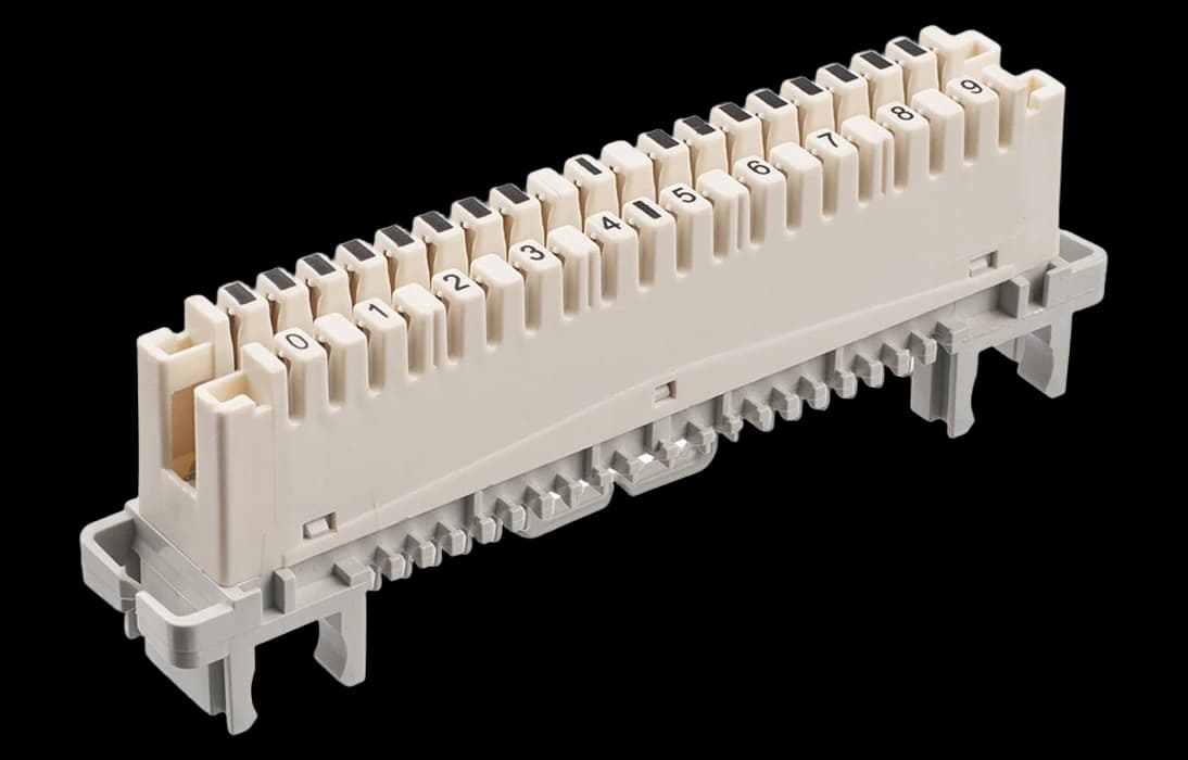 Плинт универсальный ПВТ-10Р Эконом, 10 пар размыкаемые контакты 0...9