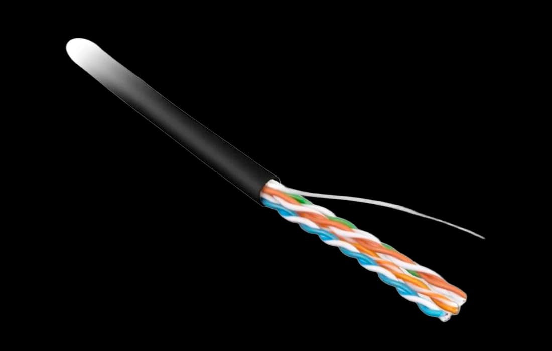 49118 Hyperline UUTP4-C5E-S24-OUT-PE-BK-500 (500 м) Кабель витая пара, неэкранированный U/UTP, категория 5e, 4 пары(24 AWG), одножильный (solid), внеш