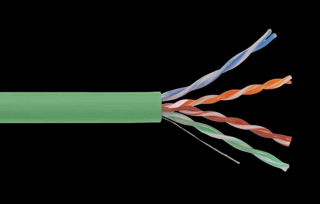 LC1-C5E04-122 ITK Кабель связи витая пара U/UTP, кат.5E 4x2х24AWG solid, LSZH нг(А)-HFLTx, 305м, зеленый