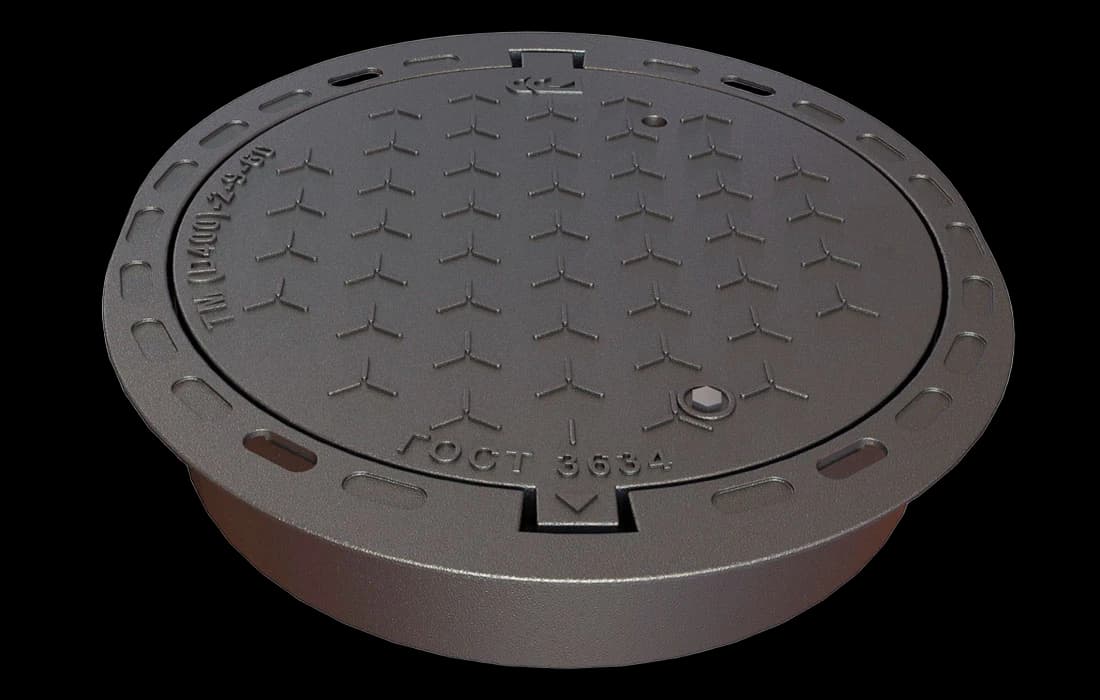 Люк плавающий ВЧШГ с шарниром и замком  ТМ "Д-400" (КК) 2.7.9-60 h=200 мм (ОУЭ-600-СМ/200)