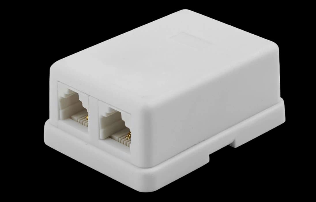 03-0002 REXANT Розетка телефонная RJ-14 2/6P4C открытой проводки