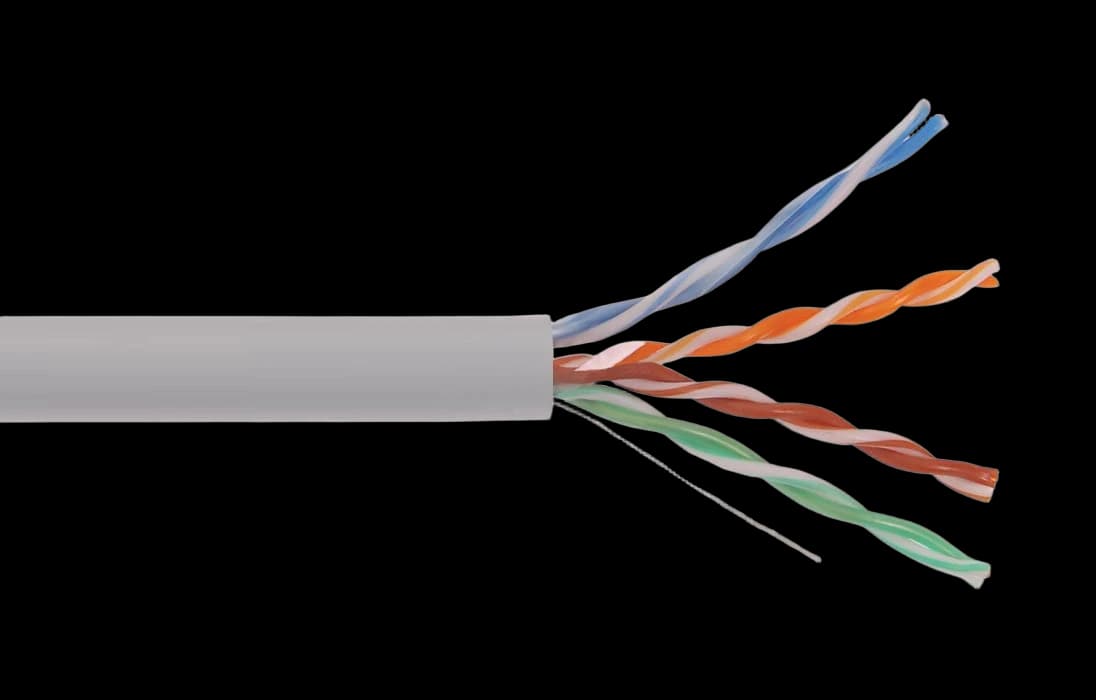 LC1-C5E04-121 ITK Кабель связи витая пара U/UTP, кат.5E 4x2х24AWG solid, LSZH, 305м, серый