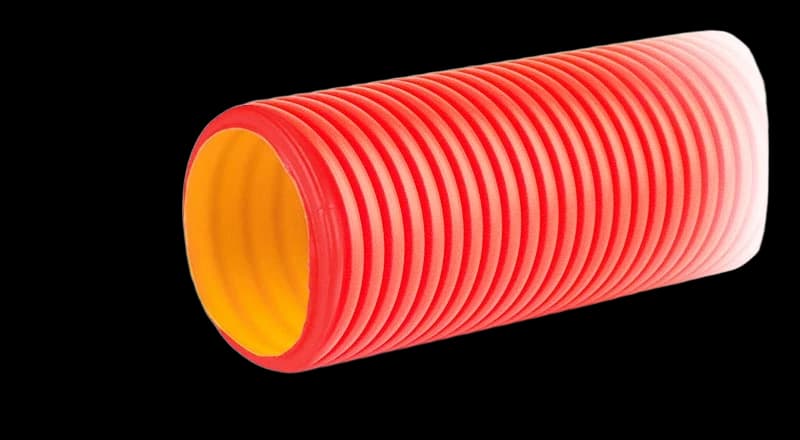 160911 ДКС Труба двустенная жесткая гофрированная красная d=110мм, SN12, 1030Н, отрезок 6 м