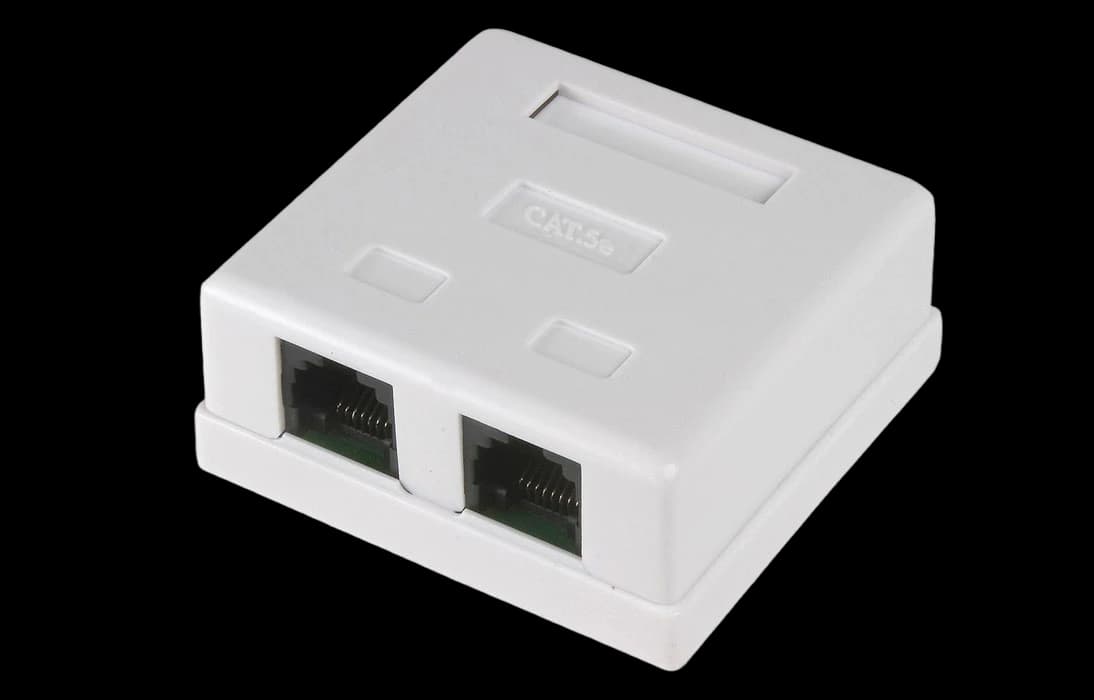 03-0151 Розетка компьютерная 2-порт RJ-45 (8P8C), cat 5e, внешняя  REXANT