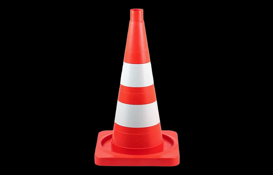 Конус сигнальный КС 2.8 с 2 светоотражающими полосами