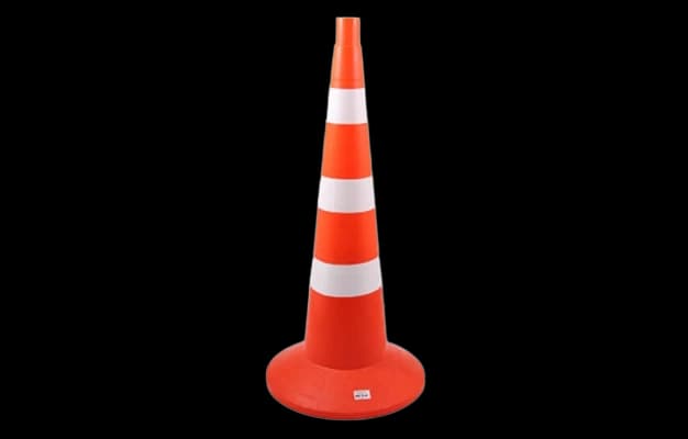 Конус сигнальный КС 3.4 с 3 белыми полосами