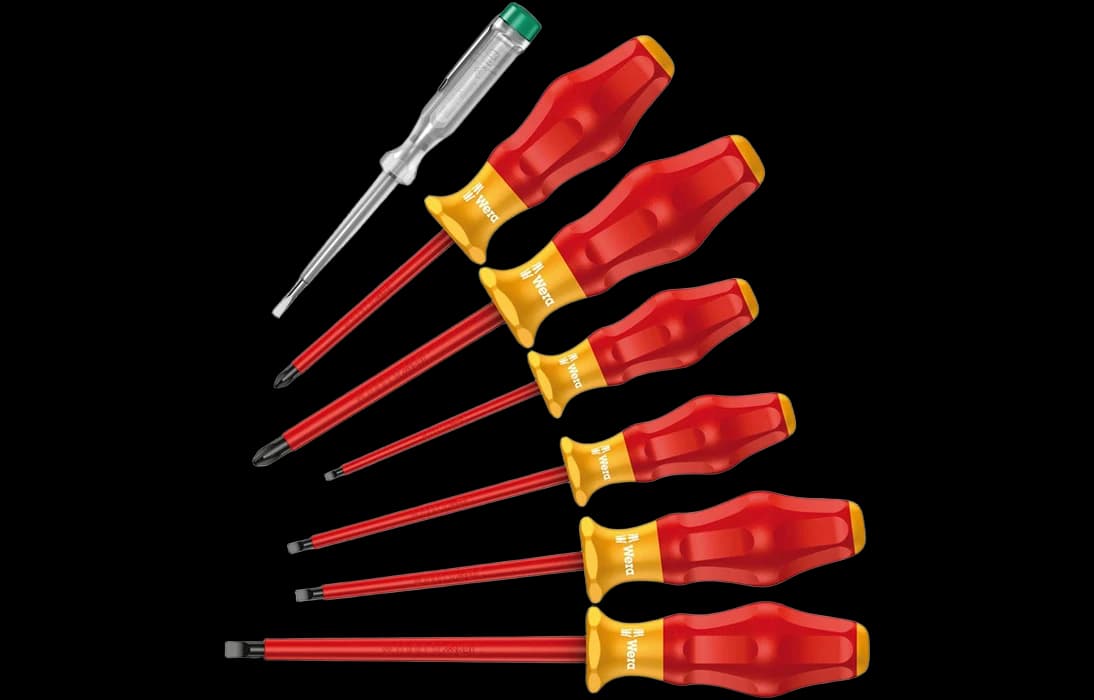 WE-031575	1160 i/7 Kraftform Comfort VDE Набор отвёрток диэлектрических + пробник, 7 пр.