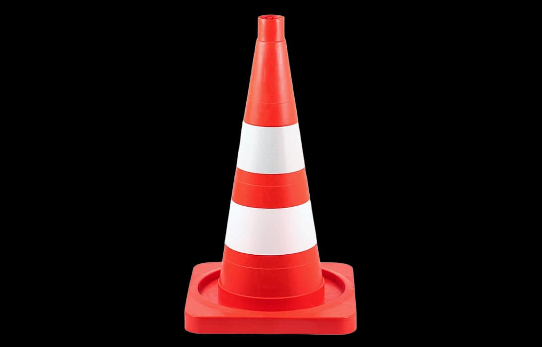 Конус сигнальный КС 2.6 с 2 комбинированными полосами