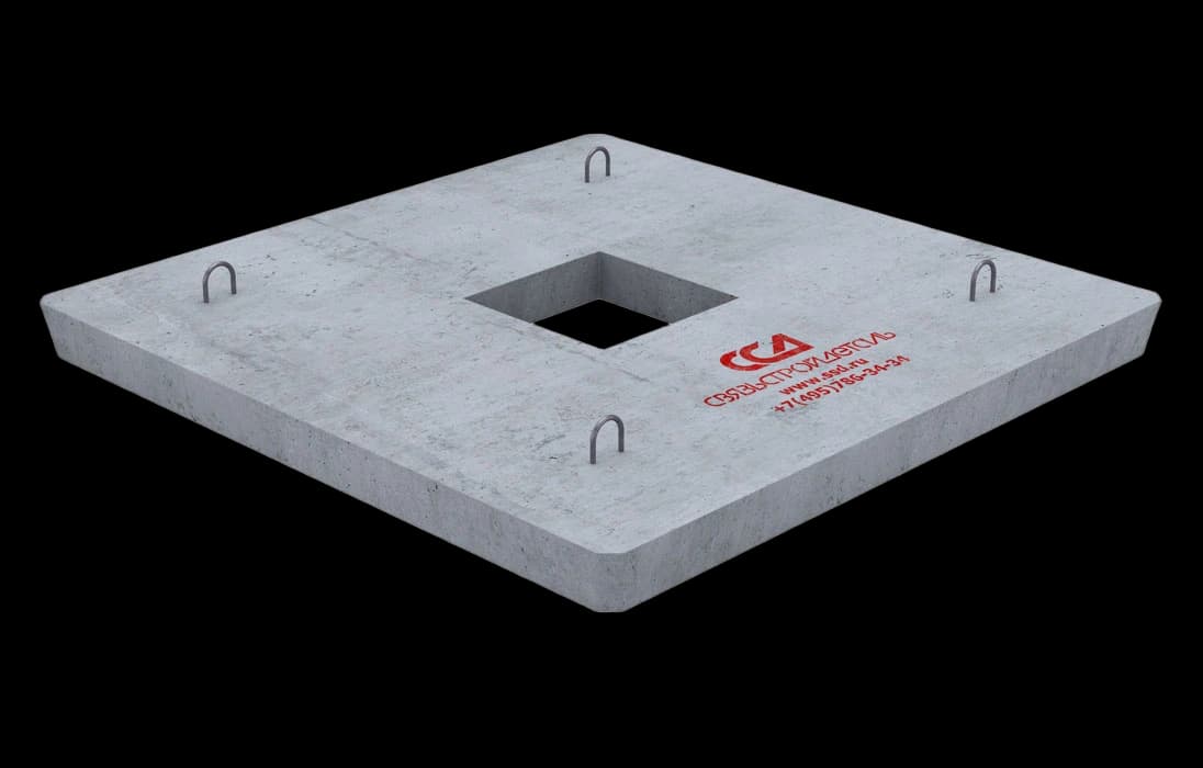 Плита ПАКС 1,6х1,6 анкерная колодца связи (В15)