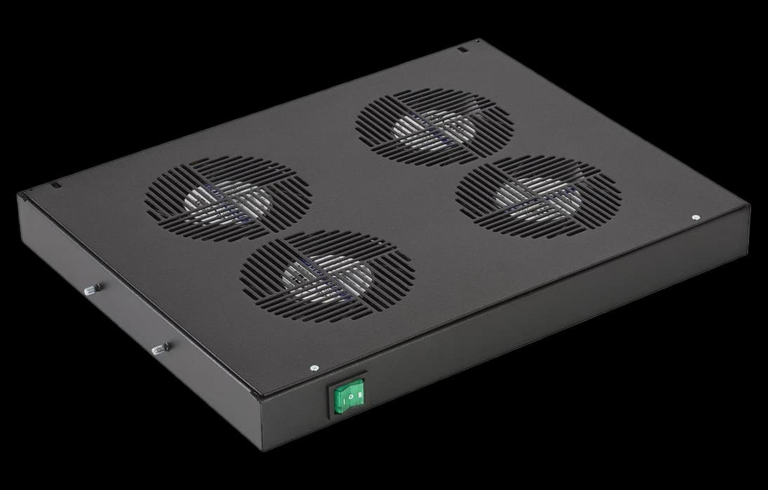 Вентиляторный модуль , 4 вентилятора с термодатчиком 35С ВМ-4-19"-Ч чёрный ССД