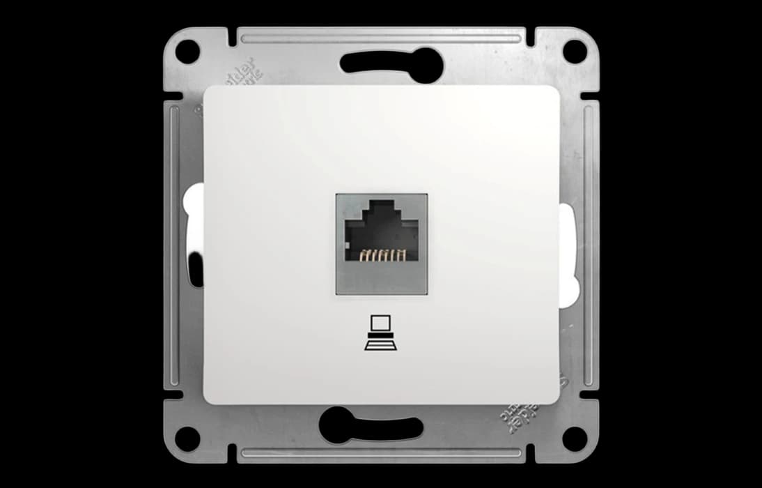 Розетка 1xRJ45 Cat.5 Schneider Electric GLOSSA, белый