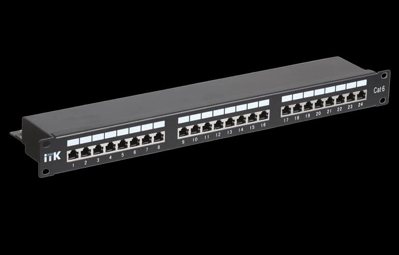 PP24-1UC6S-D05 ITK 1U патч-панель кат.6 STP, 24 порта (Dual), с кабельным органайзером