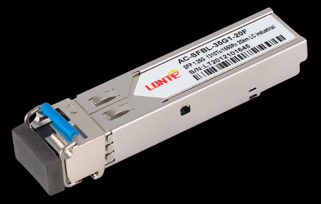 SFP WDM 1.25G Tx1310/Rx1550 20km LC DDM, industrial