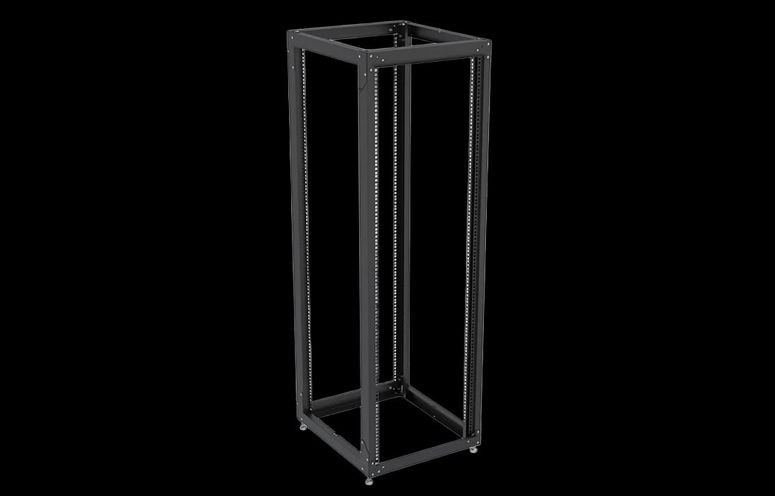 Стойка телекоммуникационная двухрамная открытая СТ-38U-800-2М-Э-Ч черная 9005