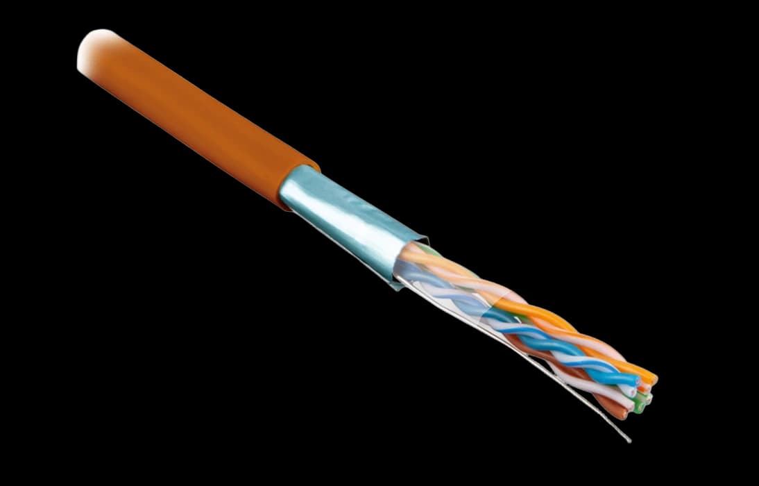 45528 Hyperline FUTP4-C5E-S24-IN-LSZH-OR-305 (305 м) Кабель витая пара F/UTP, категория 5e, 4 пары (24 AWG), одножильный(solid), экран-фольга, LSZH, н