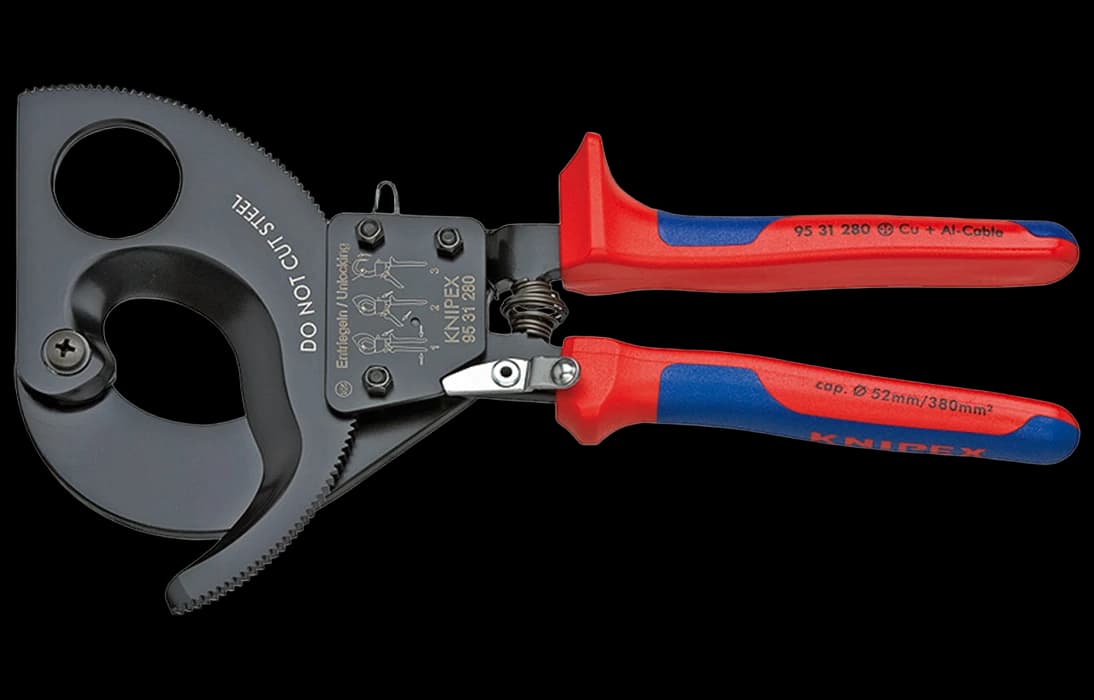 KN-9531280	Кабелерез с трещоткой, Ø 52 мм (380 мм², MCM 750), Al секторный кабель до 4 х 150 мм², длина 250 мм