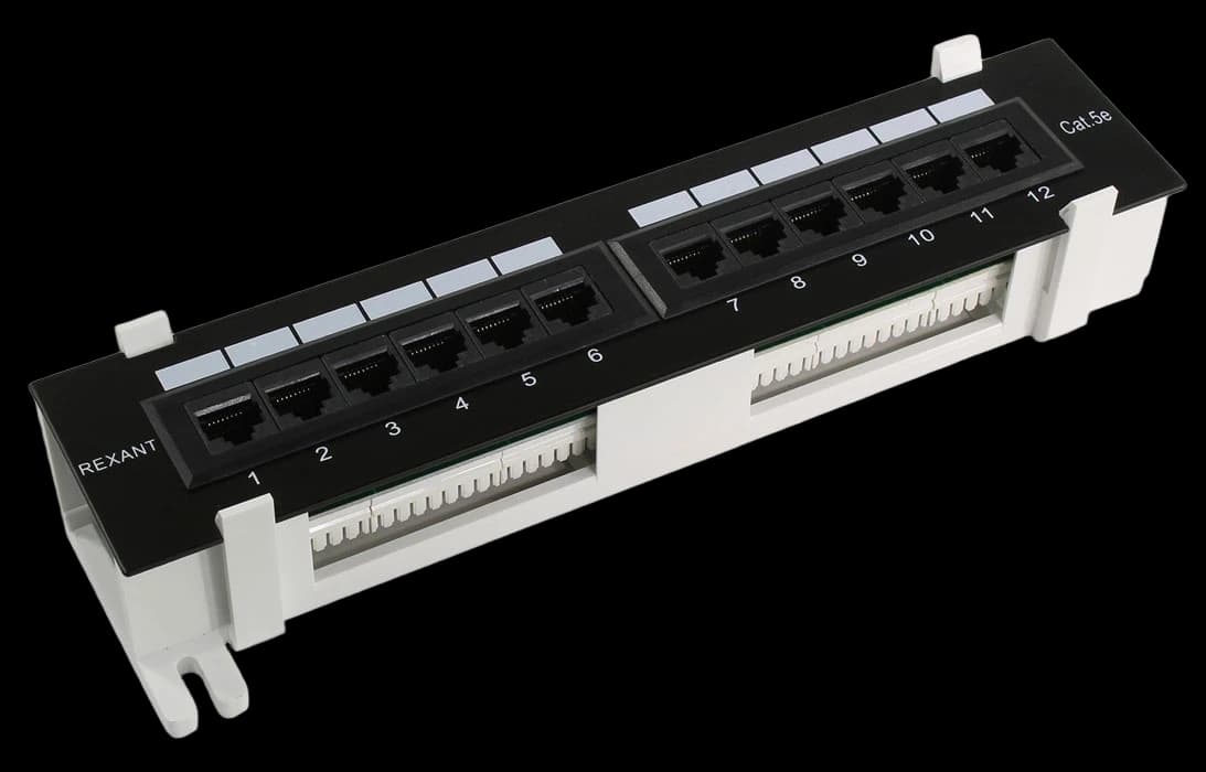 04-0020 REXANT Патч-панель настенная, 12 портов RJ-45, категория 5е